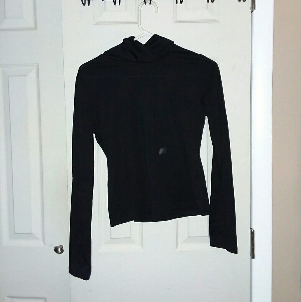 Black fitted turtleneck